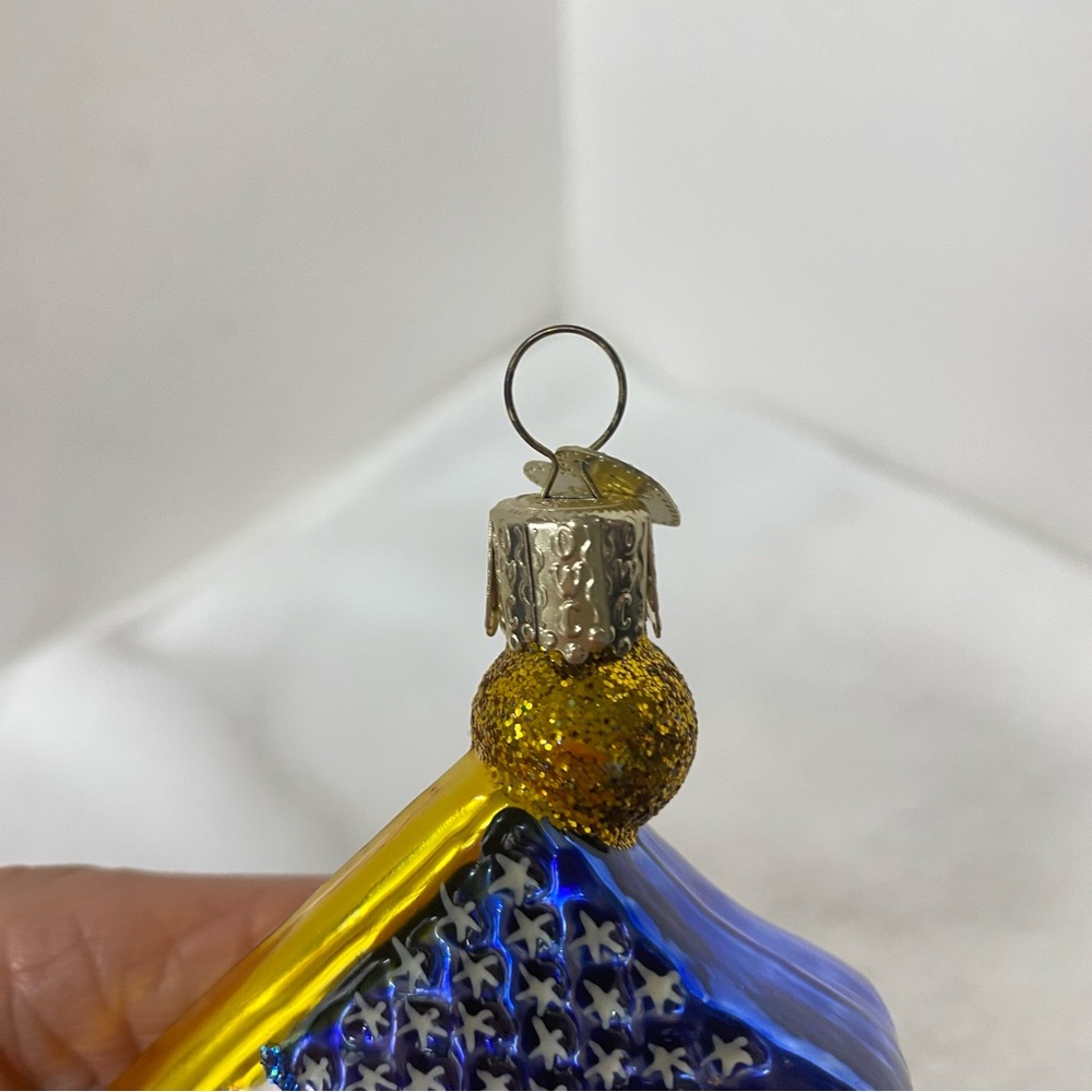 Old World Christmas Flag Star Spangled Banner Glass Ornament July 4th READ - Picture 11 of 13